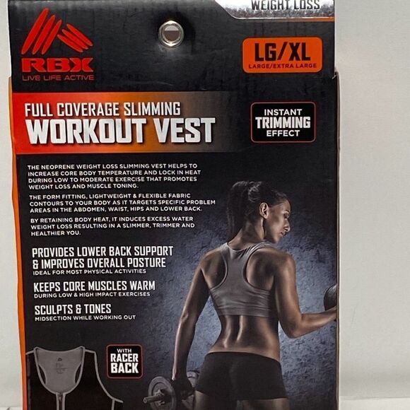 RBX X Heat Women's Black Weight Loss W/ Racerback Workout Vest Size Large/XL NWT - Picture 10 of 12
